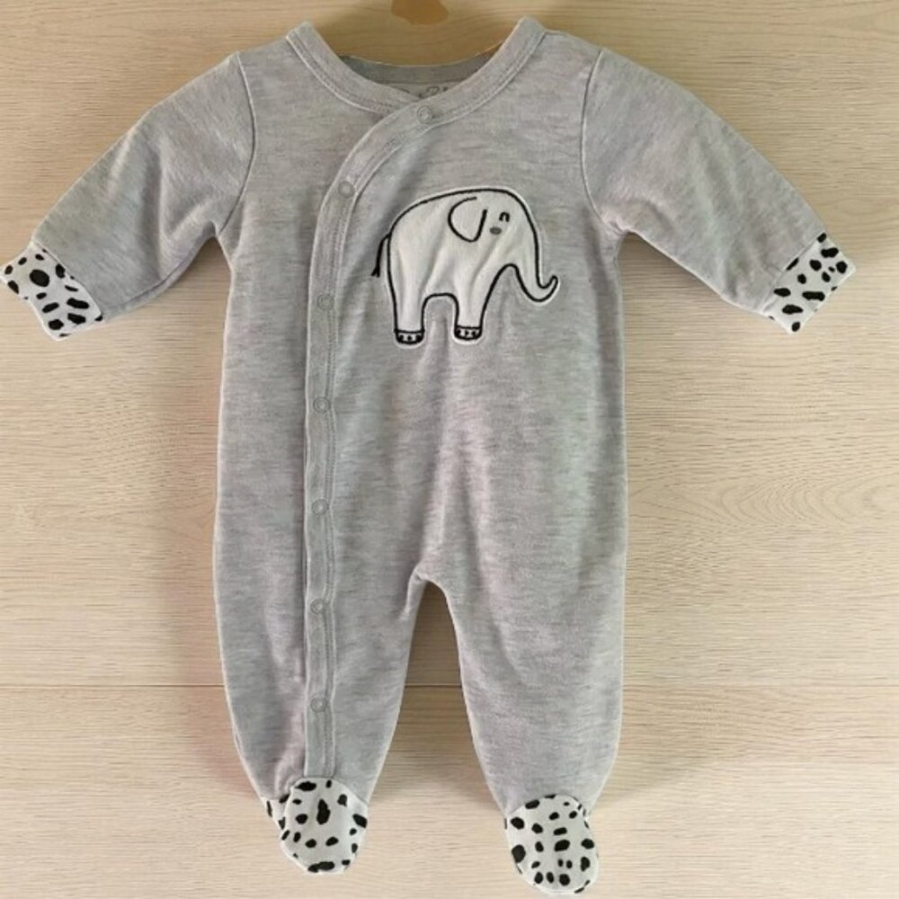 Rene Rofe  Elephant One-Piece Footie Sleeper Size Small (Newborn - 3 Months)